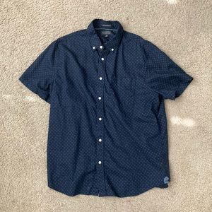 Men’s XL Dark Blue Button Up with White Dots Banana Republic